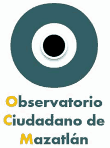 the logo for observatorio ciudadano de mazatlán is a blue circle with a black eye in the middle .