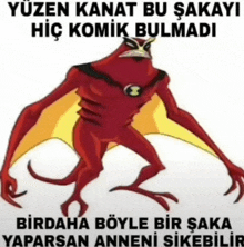 a picture of a cartoon character that says yüzen kanat bu sakayi