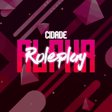 a poster for cidade roleplay with geometric shapes