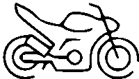 a black and white drawing of a motorcycle