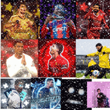 a collage of soccer players with cinch on the front