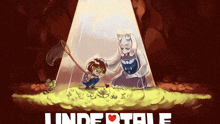 a poster for the video game undertale shows a girl and a woman