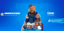 a man with a beard is standing in front of a screen that says caseoh