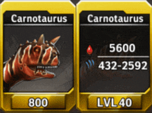 a picture of a carnotaurus with the number 800 on it