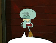 squidward from spongebob squarepants has a speech bubble above his head