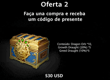 a blue and gold chest with oferta 2 written on it