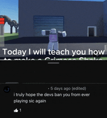 a screenshot of a video game says today i will teach you how