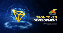 an ad for tron token development shows a globe