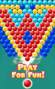 a screenshot of a bubble shooter game that says play for fun .