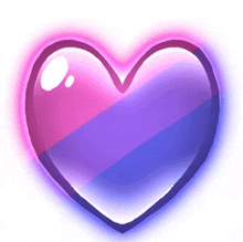 a pink and purple heart with a white outline