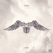 an album cover for zayn 's icarus shows a skeleton with wings