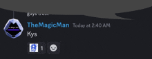 a screenshot of a message from the magicman