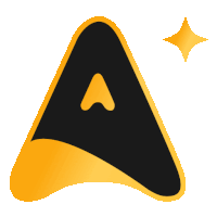 a black and gold letter a with a gold star