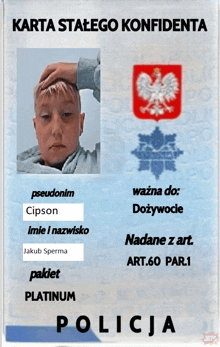 a passport with a picture of a boy and the word policia