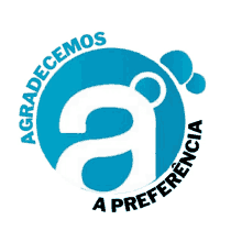 a blue logo that says agradecemos a preferencia on it