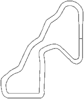 a black and white drawing of a race track