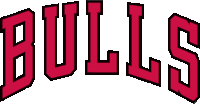 a logo for the chicago bulls is shown in red