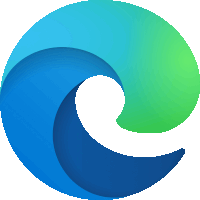 a blue and green swirl with the letter e in the middle