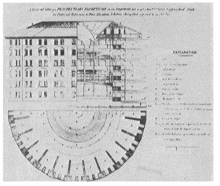 a black and white drawing of a building with the word explanation on the bottom