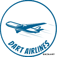 a logo for dart airlines with a plane in the center