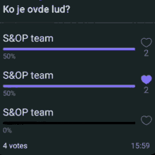 a screenshot of a s & op team being voted on