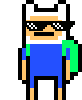 finn from adventure time is wearing sunglasses and a backpack .