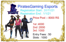 a poster for pirates gaming esports with a gold frame