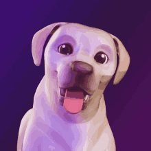 a cartoon drawing of a dog with its tongue hanging out