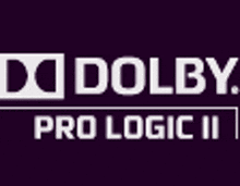 the logo for dolby pro logic ii on a purple background .