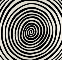 an optical illusion of a black and white spiral on a white background