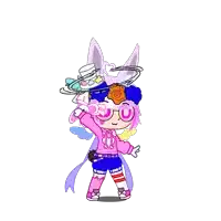 a drawing of a girl wearing a pink sweater and blue shorts