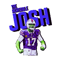 a cartoon drawing of a football player with the name josh on it