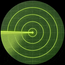 a green radar screen shows a target in the middle of the screen