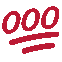 a red emoji with a red stripe on the bottom of it .