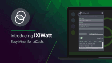 a computer screen with the words introducing ixiwatt easy miner for ixiash