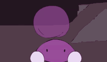 a cartoon drawing of a purple monster with a crown