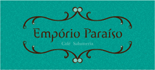 a logo for emporio paraiso cafe salumeria with a blue background