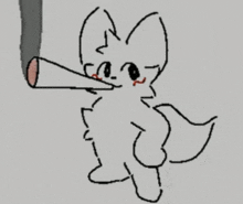 a drawing of a cat with a cigarette in its mouth