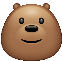 an emoji of a brown bear with a smiling face