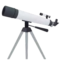 an illustration of a telescope on a tripod with a white background