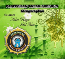 a green background with a logo that says padepokan tapak buddhun