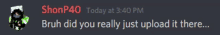 a screenshot of a discord message from shop40