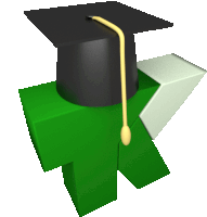 a black graduation cap with a gold tassel is on top of a green block