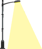 a street light with a yellow light coming from it