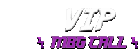 a purple and white logo that says vip mbg call