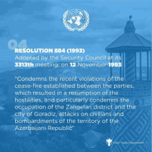 a blue poster that says resolution 884 1993 on it