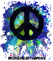 a peace sign with the words miesmuschelartwurmchen written below it