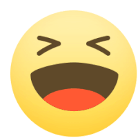 a yellow smiley face with its mouth wide open