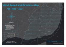 a wind speed and direction map for feb - 2022