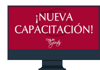 a computer monitor with a red background and the words " nueva capacitacion " on it